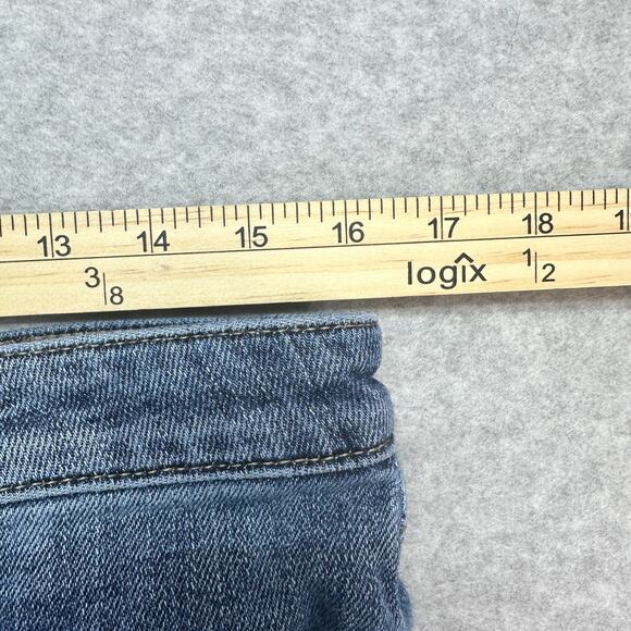 Kut From The Kloth Reese Ankle Straight Leg Jeans WMNS 8 Blue Distressed Raw Hem - Picture 7 of 10